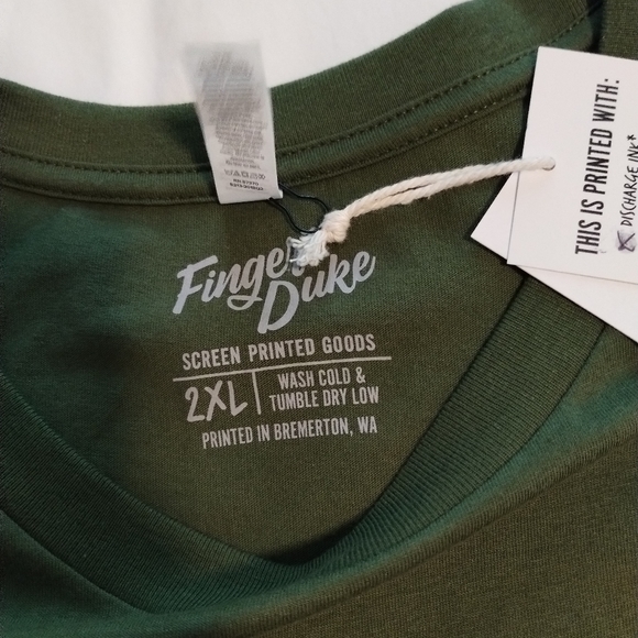 Fingers Duke Men's T Shirt Hunter Army Green size XXL Next Level Apparel NEW - Picture 2 of 7